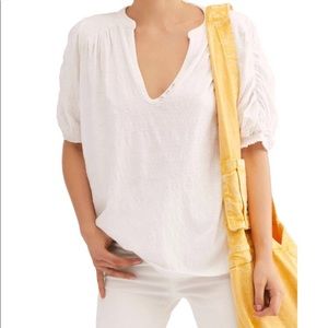 FREE PEOPLE | Fever Dream Ruched Sleeve Top XS